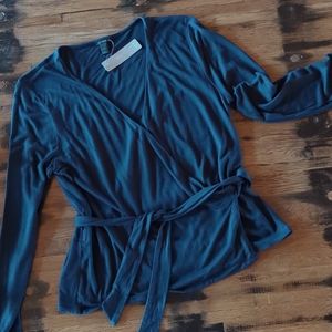 Dark Navy J. Crew Shrug/Wrap Cardigan. Sz XS. NWT